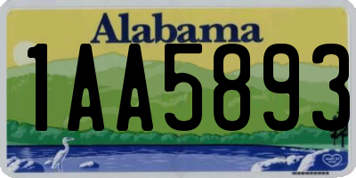 AL license plate 1AA5893