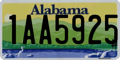 AL license plate 1AA5925