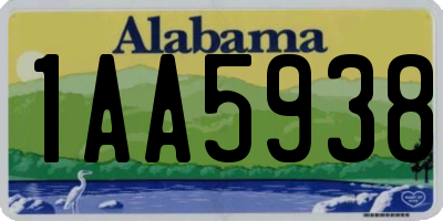 AL license plate 1AA5938