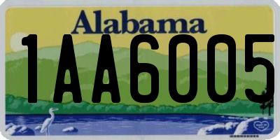 AL license plate 1AA6005