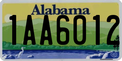 AL license plate 1AA6012