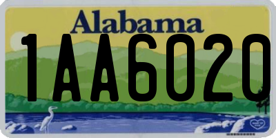 AL license plate 1AA6020