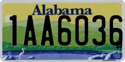 AL license plate 1AA6036