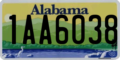 AL license plate 1AA6038