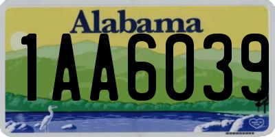 AL license plate 1AA6039