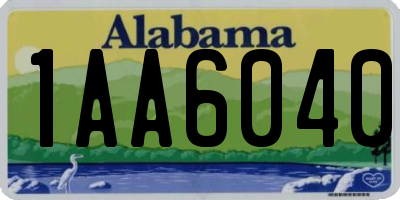 AL license plate 1AA6040