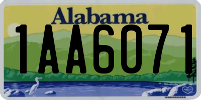 AL license plate 1AA6071