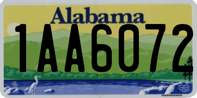 AL license plate 1AA6072
