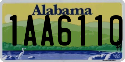 AL license plate 1AA6110