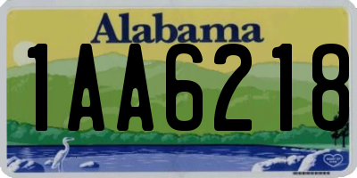 AL license plate 1AA6218