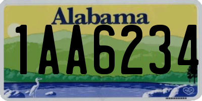 AL license plate 1AA6234