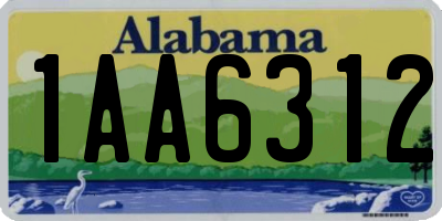 AL license plate 1AA6312