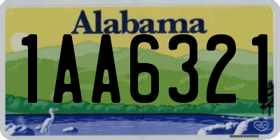 AL license plate 1AA6321