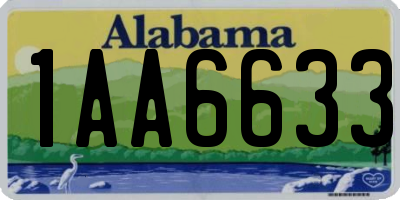 AL license plate 1AA6633