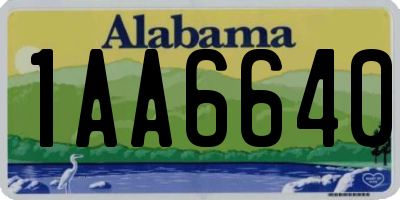 AL license plate 1AA6640