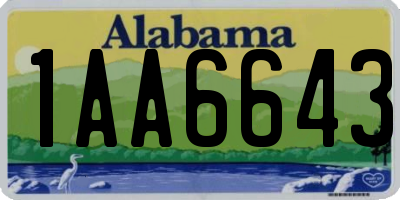 AL license plate 1AA6643