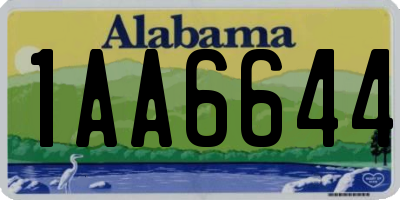 AL license plate 1AA6644