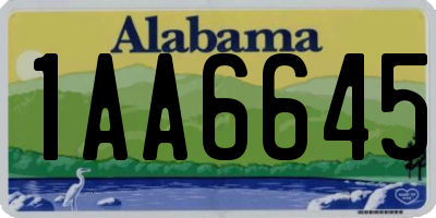 AL license plate 1AA6645