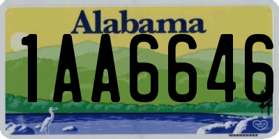 AL license plate 1AA6646