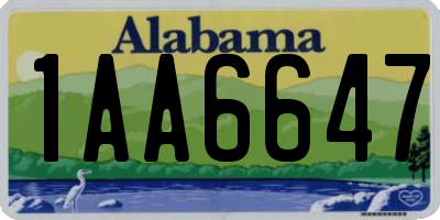 AL license plate 1AA6647