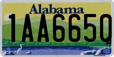 AL license plate 1AA6650