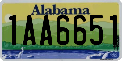 AL license plate 1AA6651