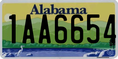 AL license plate 1AA6654