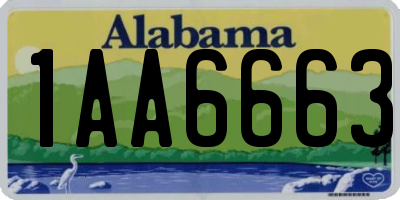 AL license plate 1AA6663