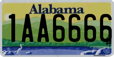 AL license plate 1AA6666