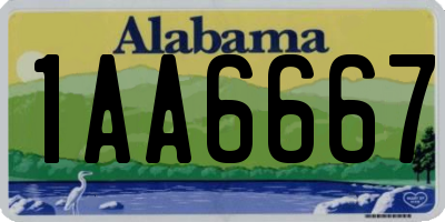 AL license plate 1AA6667