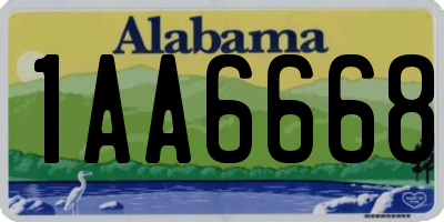 AL license plate 1AA6668