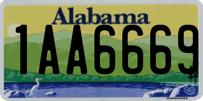 AL license plate 1AA6669