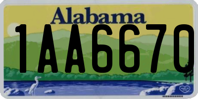 AL license plate 1AA6670