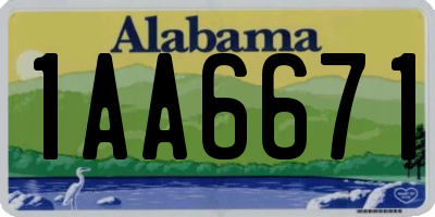 AL license plate 1AA6671