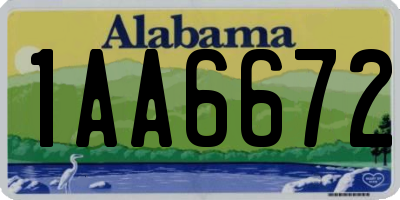 AL license plate 1AA6672