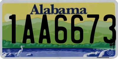 AL license plate 1AA6673