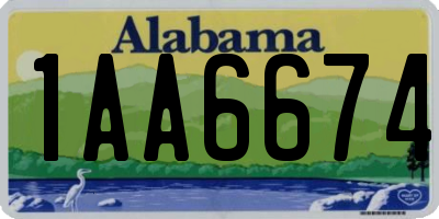 AL license plate 1AA6674