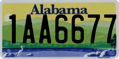 AL license plate 1AA6677