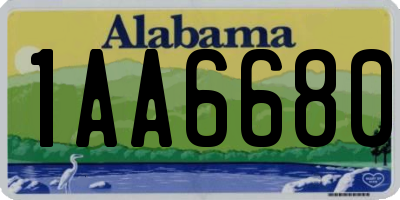 AL license plate 1AA6680