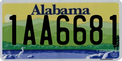 AL license plate 1AA6681