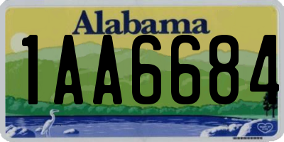 AL license plate 1AA6684