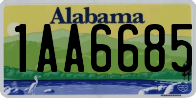 AL license plate 1AA6685