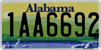 AL license plate 1AA6692