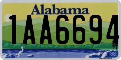 AL license plate 1AA6694