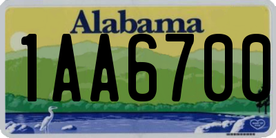 AL license plate 1AA6700