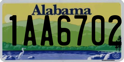 AL license plate 1AA6702