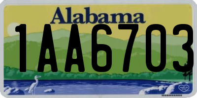 AL license plate 1AA6703