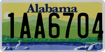 AL license plate 1AA6704