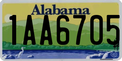 AL license plate 1AA6705