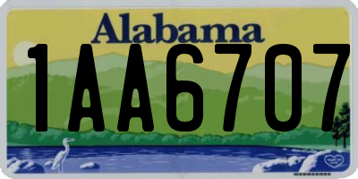 AL license plate 1AA6707